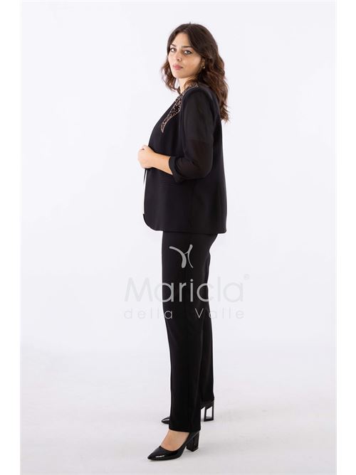 tailleur strass onda collo PAOLA FORTI | PF2180NERO